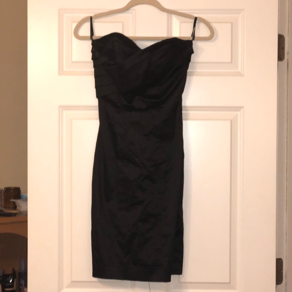 Bebe Silk Strapless Black Dress - Size XS